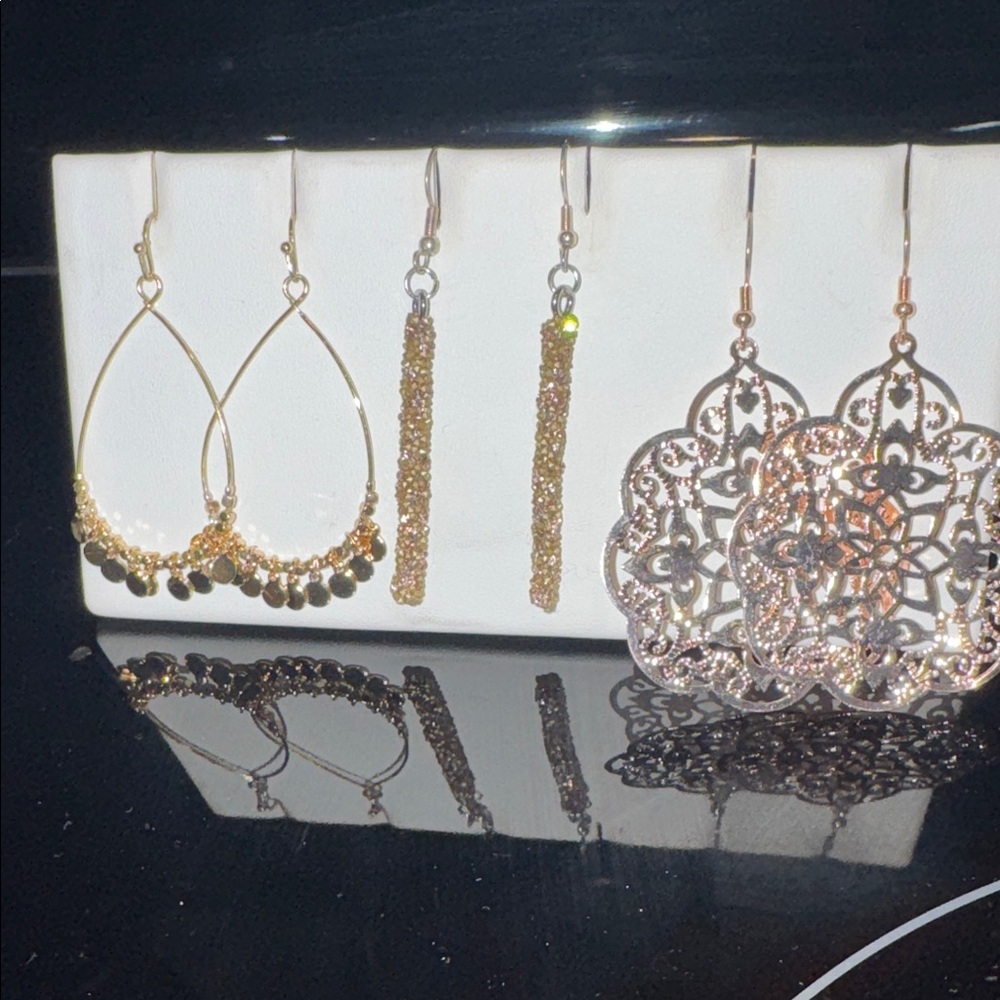 Elegant Gold and Silver Earrings Set